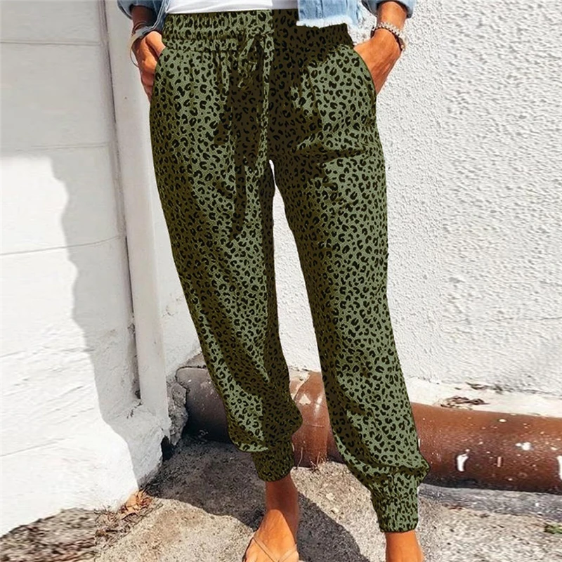 

Fashion Printed Elegant Pants Drawstring High Waist Trousers Ladies Casual Loose Pants Women Streetwear