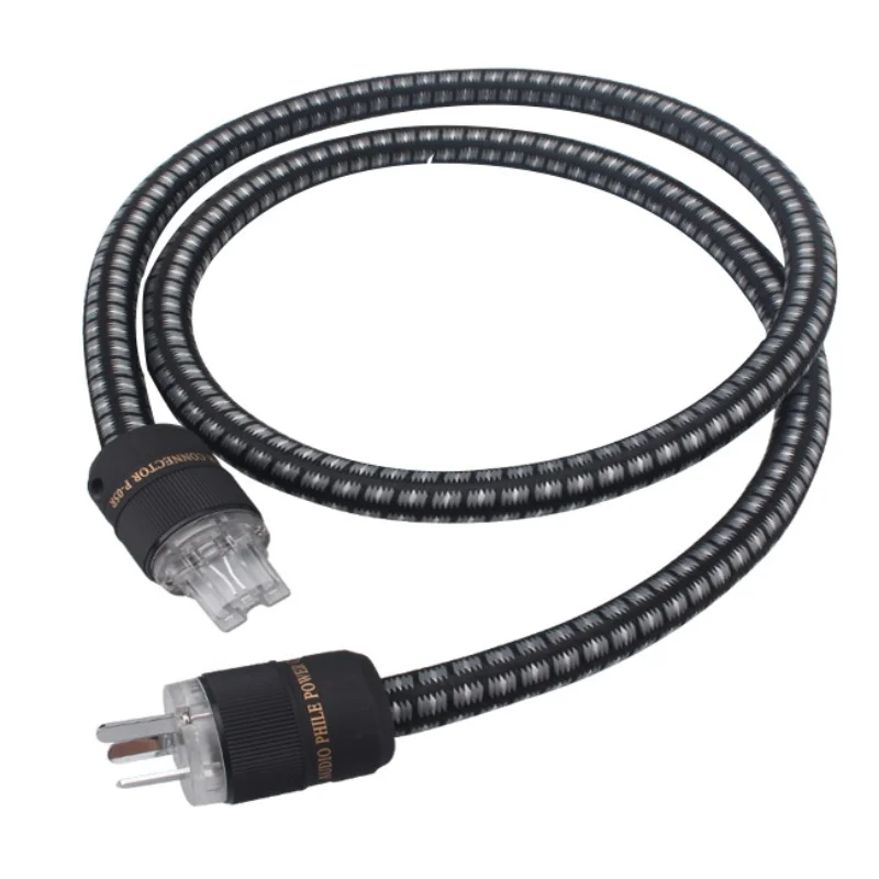 

HiFi Audio Cable 3*4mm² 6N OFC Copper C13 Power Cord US EU AU Plug for Amplifier Amp CD Player