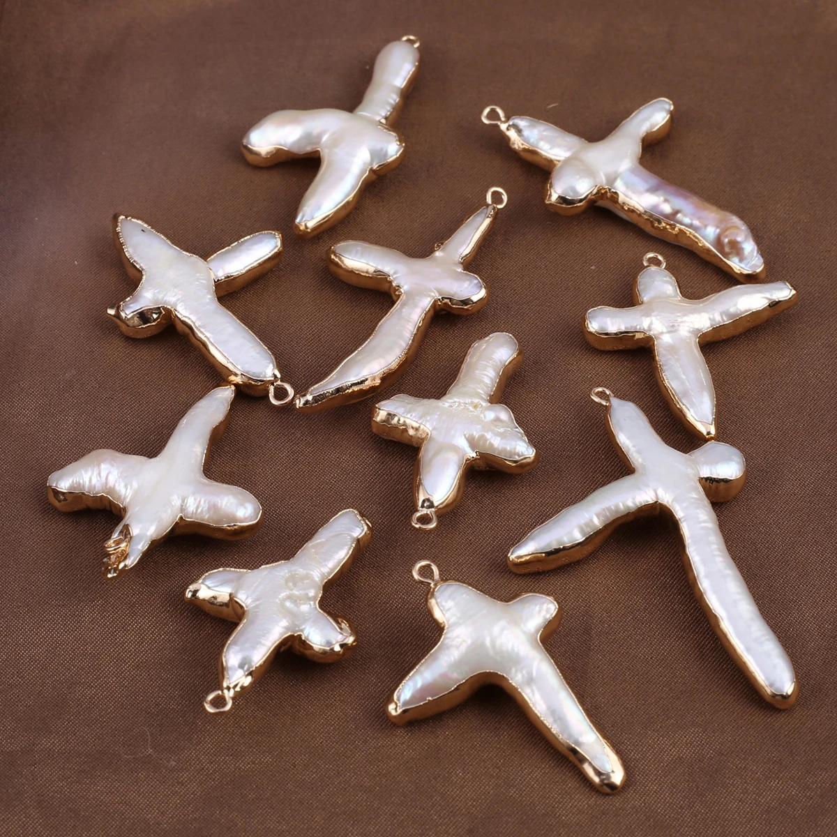 1 шт. подвеска-крест из натурального пресноводного жемчуга