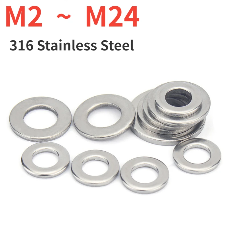 

2/5/10/20/100 шт.M2 M2.5 M3 M4 M5 M6 M8 M10 M12 ~ M24 GB96 A4 316 Нержавеющая сталь Большой размер Большая широкая плоская шайба Прокладка