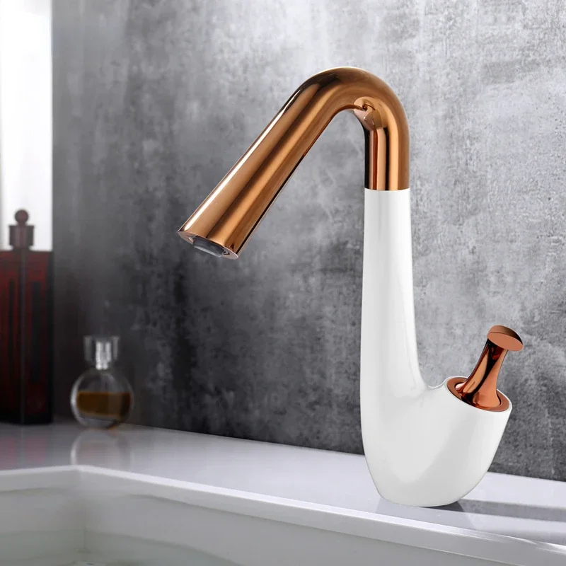 

Hot and Cold European-Style Multi-Functional Washbasin Faucet Black Bathroom Hand Washing Rotating Universal Table Basin Faucet