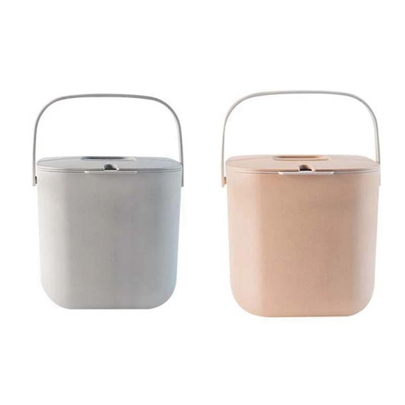 

2Pcs Compost Bin for Everyday Organic Waste with Lid in the Kitchen Odor Resistant Removable Liner
