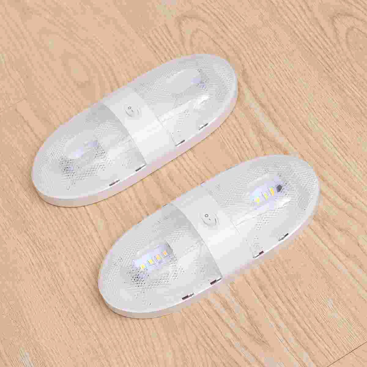

2Pcs Double RV Dome with On/Off Switch Perfect Interior Replacement 12V Lighting for RVs Motor Homes Campers Trailers