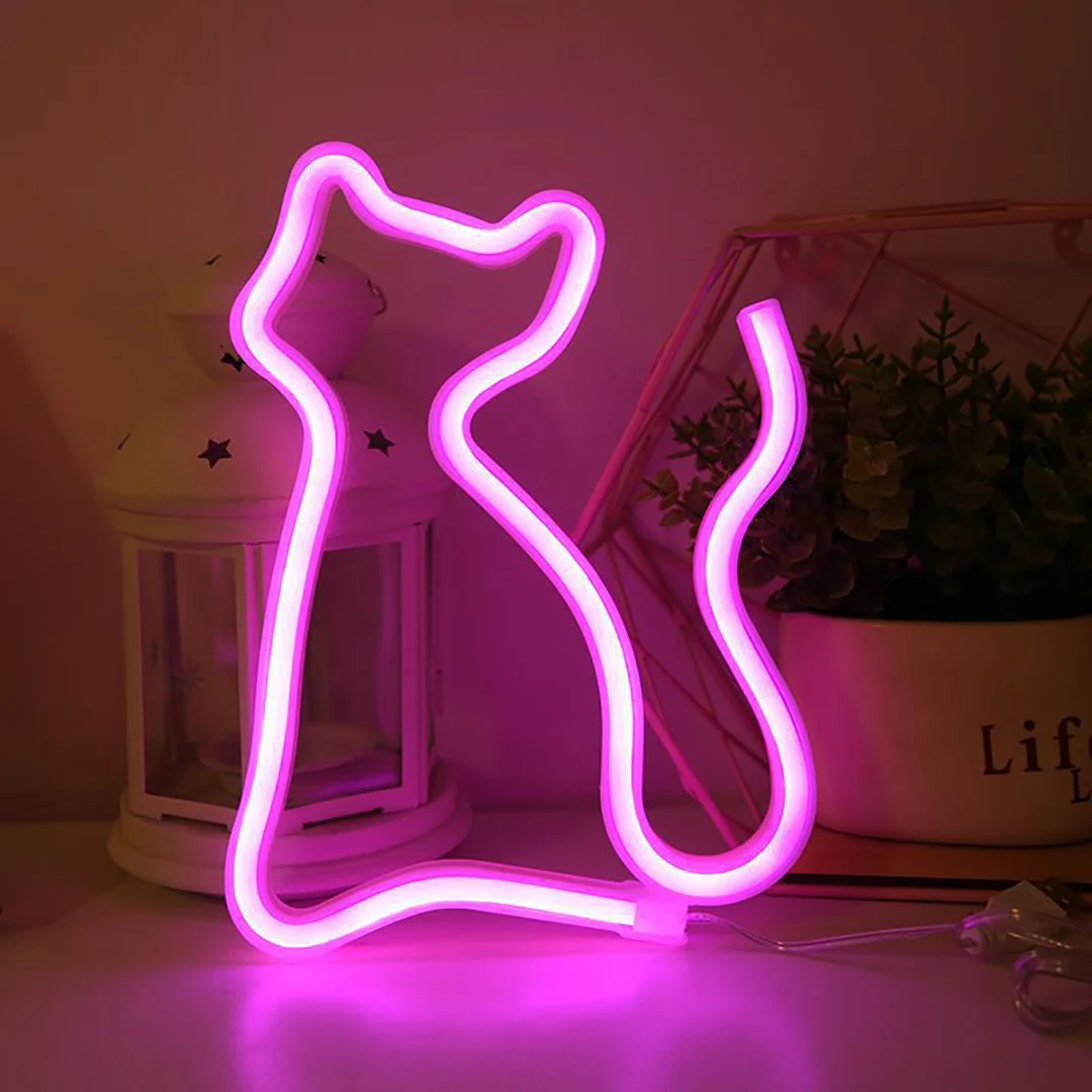 

Неоновая лампа кошка USB/батарейка