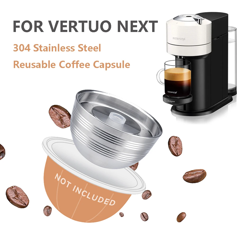 

Stainless Steel Reusable Coffee Capsule For Nespresso Vertuo Next Vertuoline Refillable Filter Compatible with Original Pod
