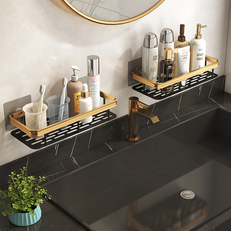 

Bathroom Shelves No-drill Corner Shelf Wall Shower Caddy Shampoo Storage Rack Holder Toilet Organizer Bathroom Accessories
