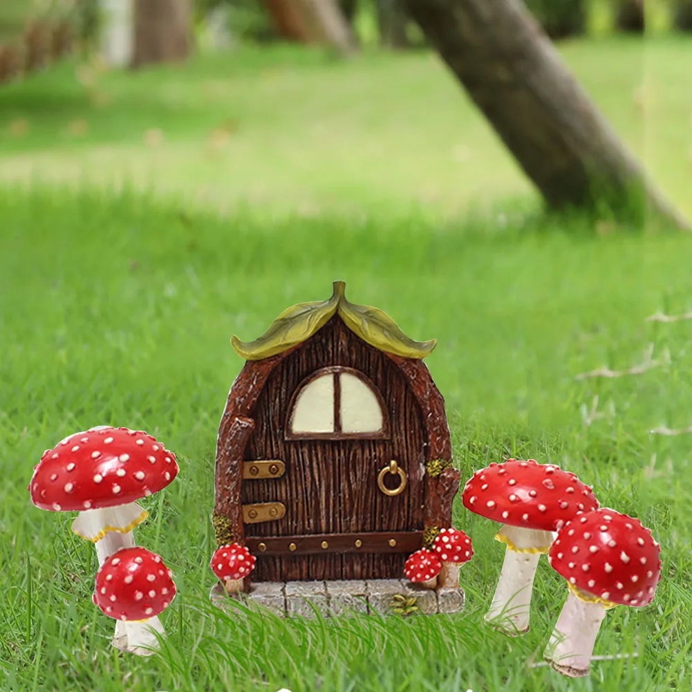 

Флуоресцентная садовая статуя в виде грибов, миниатюрное украшение для наружного сада, двора, лужайки, внутреннего дворика