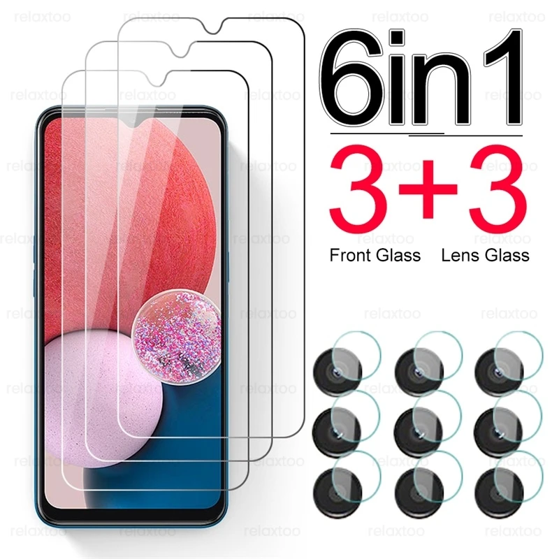 

6in1 Camera Glass For Samsung Galaxy A 13 13A Sumsung A13 4G 2022 SM-A315F/DS 6.6" Screen Protector Protective Film Guard Cover