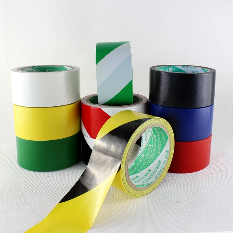

4.8cm x 16M Colored PVC Tape Zebra Tape Sign Dust-free Workshop Marking Black And Yellow Warning Tape Express Packaging Tapes