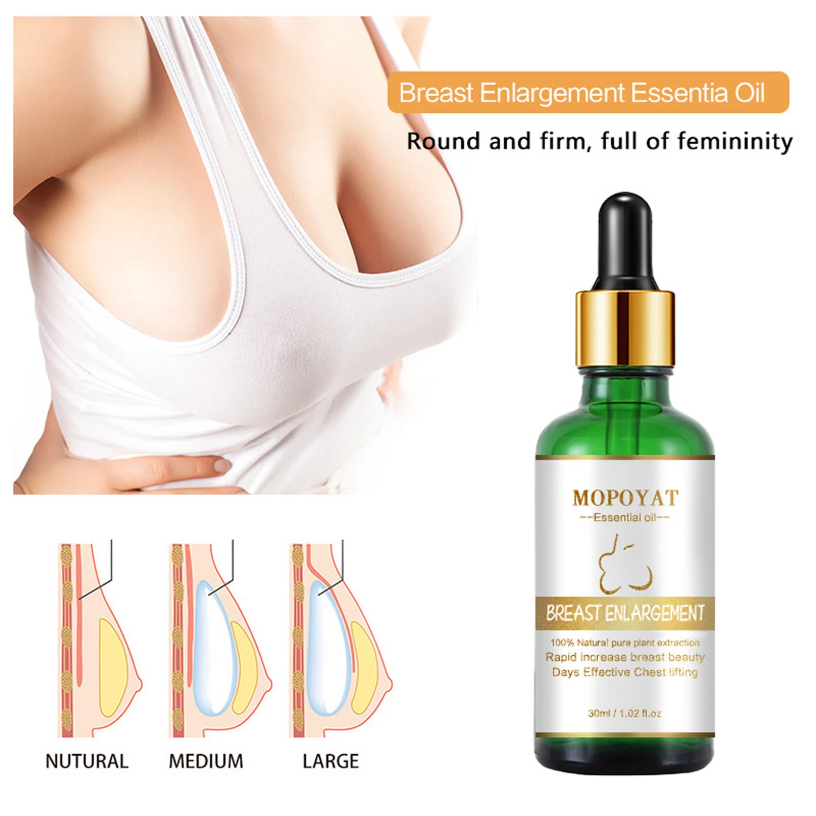 

Breast Enlargement Essence Chest Enhancement Elasticity Promote Female Hormone Breast Lift Firming Massage 30ml