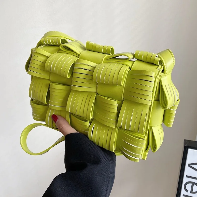 

Женская летняя сумка через плечо, новинка 2022, текстурная тканая маленькая квадратная сумка