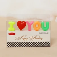 colorful happy birthday english letters candles for birthday creative birthday cake decor romantic i love u letters candles