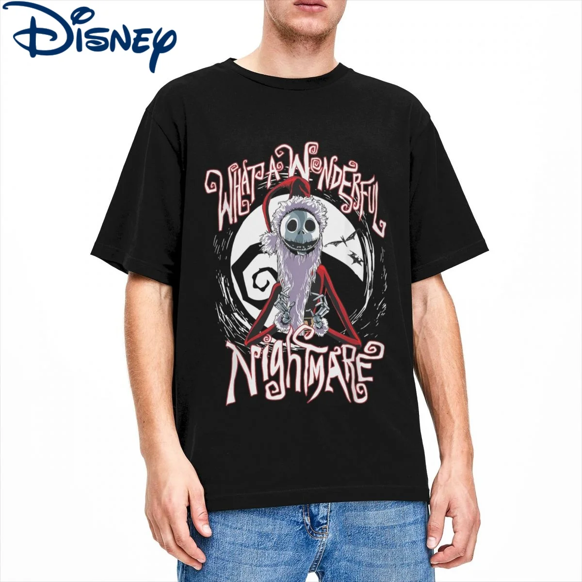 

Disney The Nightmare Before Christmas T Shirt Men 100% Cotton Vintage T-Shirts Jack Santa Claus Tees Short Sleeve Tops Plus Size