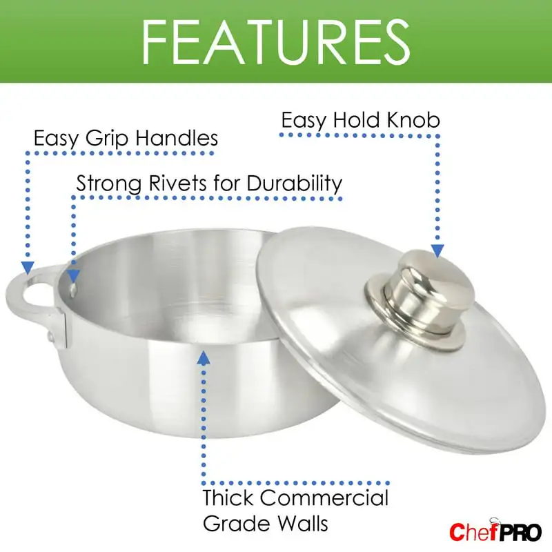 

Commercial Grade Aluminum Caldero Stock Pot, 18.3 Quarts