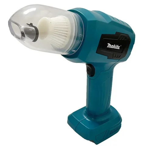 Беспроводной пылесос Makita 18 В: 200 Вт, 10000 Па, емкость 180 мл, 7 насадок, для эффективных средств для чистки автомобилей и спичного пространства