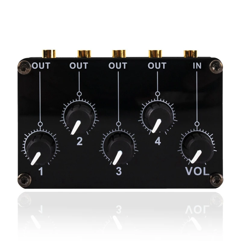 

TM400 Mini 4 Channel Stereo Line Mixer 4In1out For Studio Recording Low Noise Small & Sophisticated Audio Passive Mixer