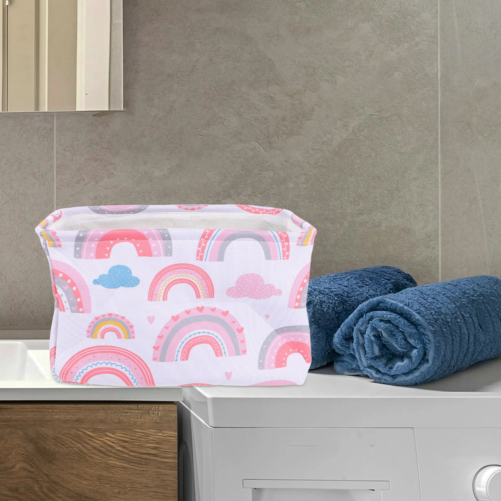 Большая корзина для белья корзины хранения одежды радужные детских книг холст