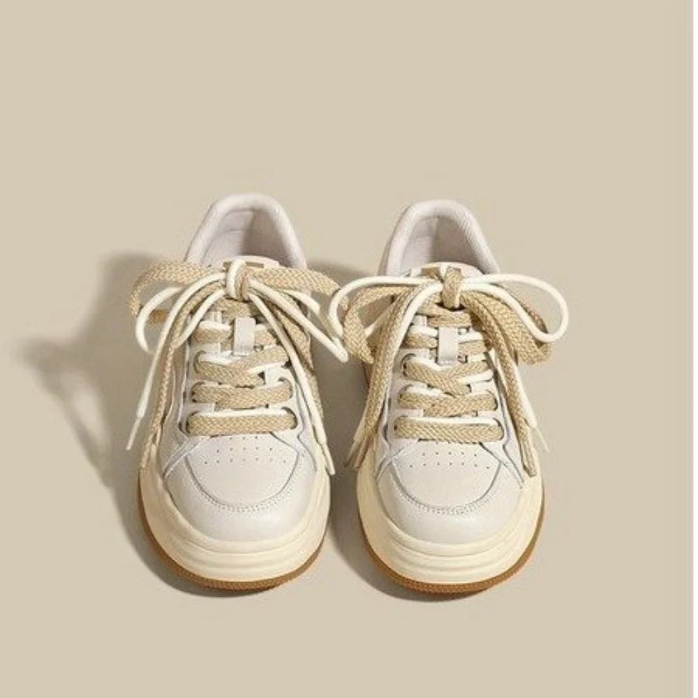 

Женские туфли из супер-волокна, на толстой подошве, с большим носком, Вулканизированная подошва, Ретро стиль, для осени, 2022