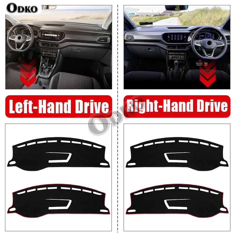 Фото Для Volkswagen VW T-CROSS TCROSS 2019 2020 2021 2022 2023 2024 коврик для приборной панели автомобиля солнцезащитный козырек нескользящий чехол аксессуары с левым рулем и правым рулем №2