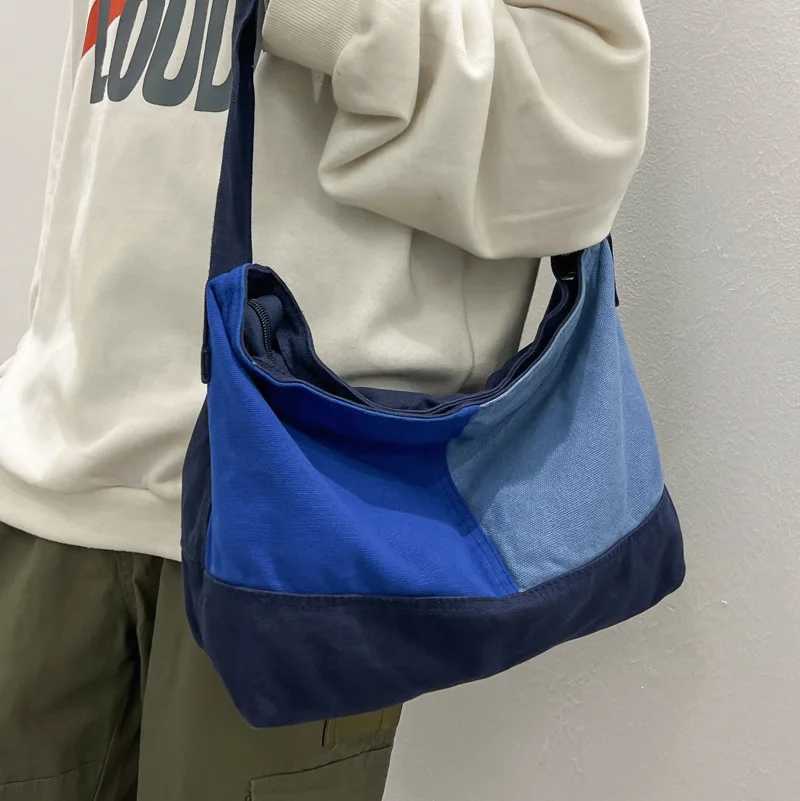

Canvas Bag Student Messenger Bag 2022 Europe and The United States New Fashion Ladies Plaid Large Capacity Shoulder Tote Bag
