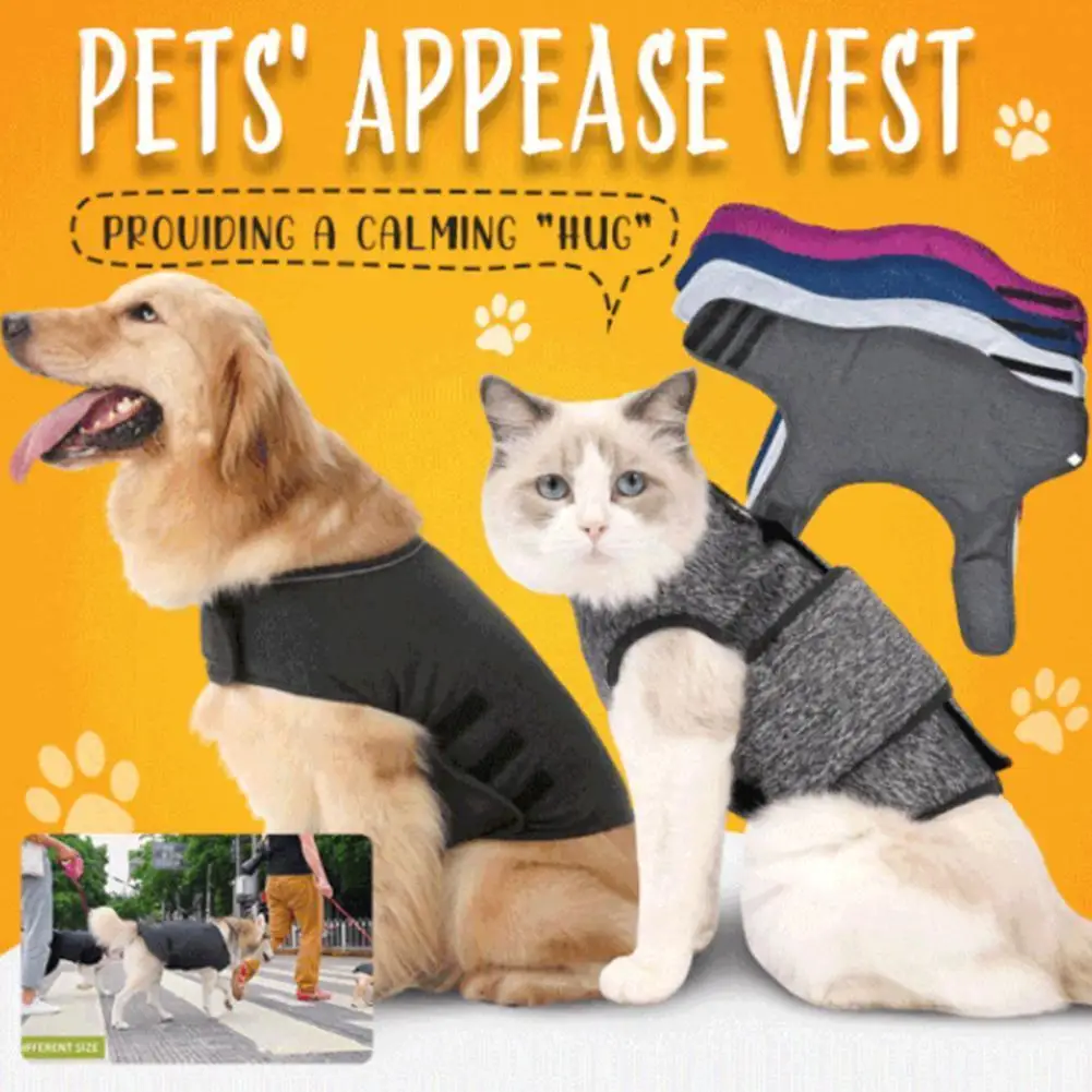 

Пальто для домашних животных, жилет Против тревоги для собак и щенков, рубашка, удобная одежда для снятия стресса, мягкая одежда, смягчающая ...
