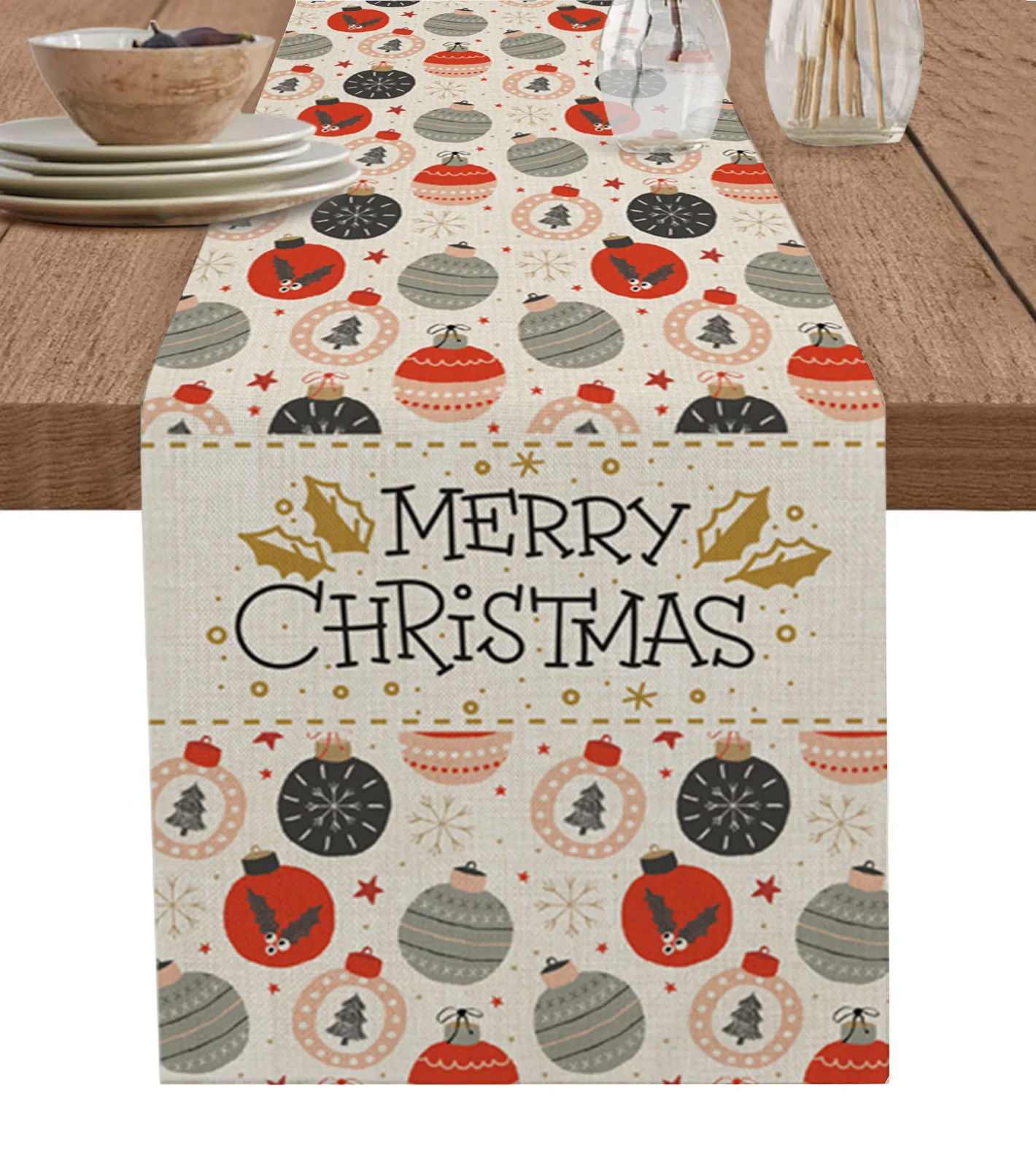 

Christmas Light Ball Decoration Table Runner Christmas Dining Table Decor Linen Table Runners Wedding Decor Table Cloth