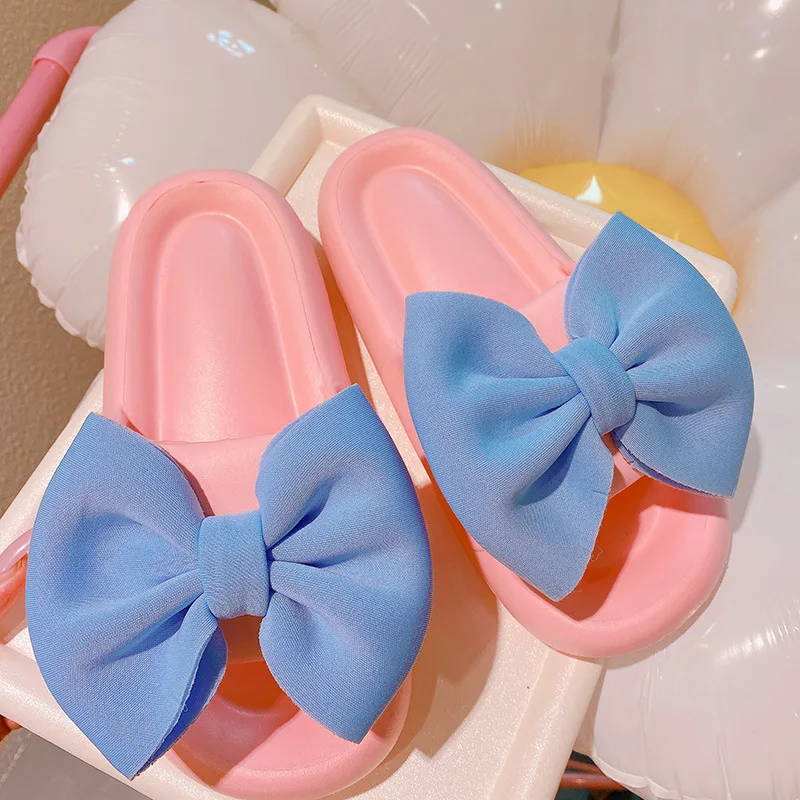 New Arrivals Fashion Casual Summer Women Slippers Space Cotton Bow EVA Soft Sole Indoor Home Beach Ladies Sandals Slides Shoes