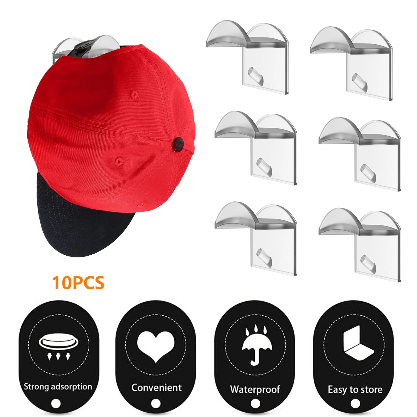 

10Pcs Baseball Cap Rack Hat Holder Rack Organizer Storage Modern Baseball Caps Hangers Rack Hanging Organizer for Door Wall