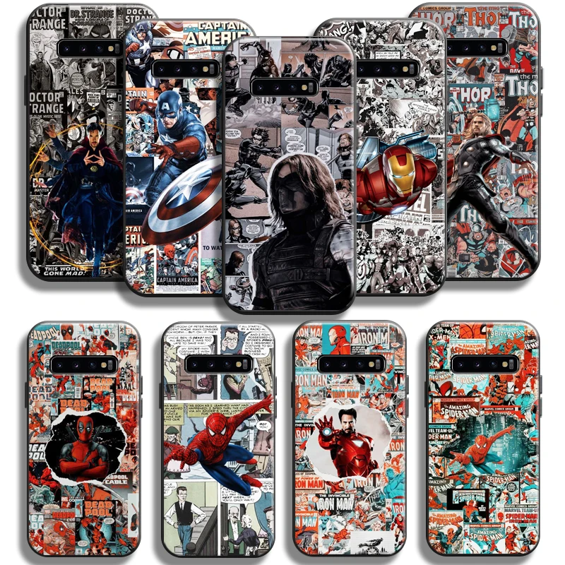 

Avengers Captain America Iron Man Phone Case For Samsung Galaxy S10 5G S10E S10 Lite S10 S9 S8 Plus Black Coque Funda