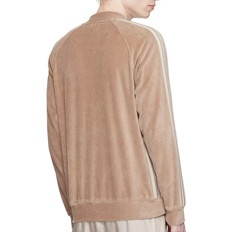 Куртка Мужская/Женская бархатная с вышивкой-бабочкой и тесьмой пальто оверсайз