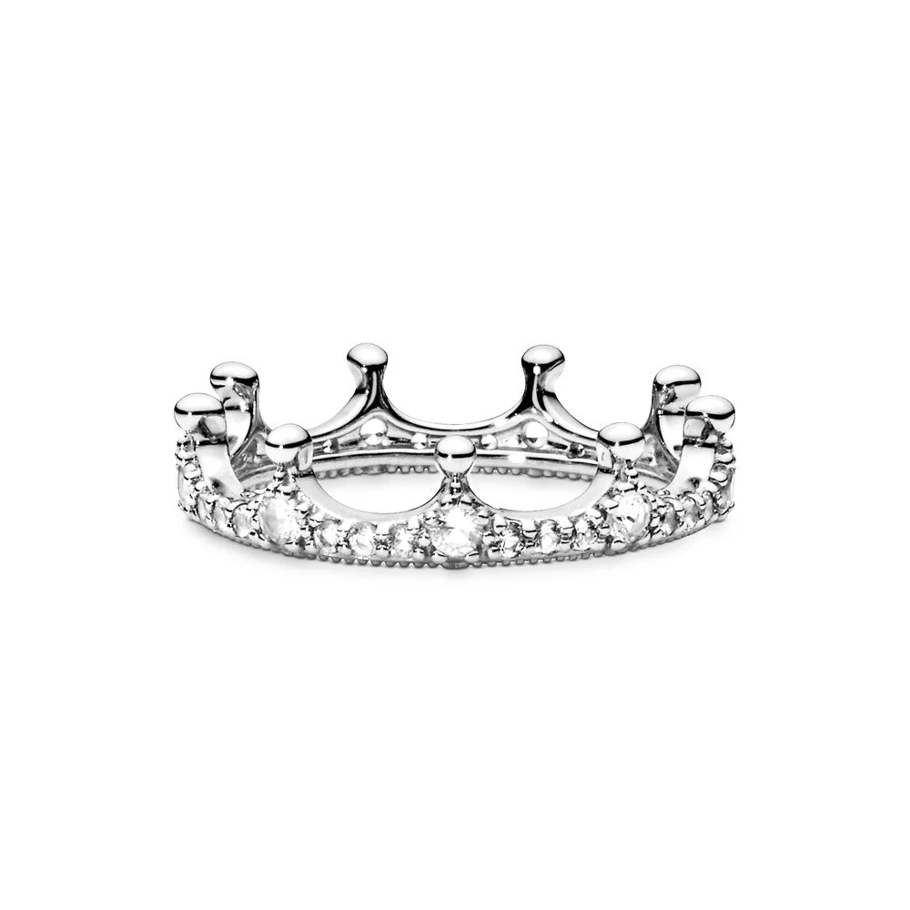 Pandora-Bague Couronne de Rotterdam en Argent 925 Clair pour Femme, Romantique, Élégante, Proposition de Mariage, Cadeau de Bijoux DIY