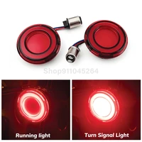 motorcycle red front turn bullet style light running indicator led lamp for harley touring trike softail dyna sportster 04 up