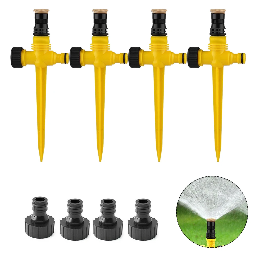

Garden Sprinklers 1/2/4pieces 3 Gears Adjustment 360° Rotation ABS Lawn Multiple Uses With Connectors Accessories