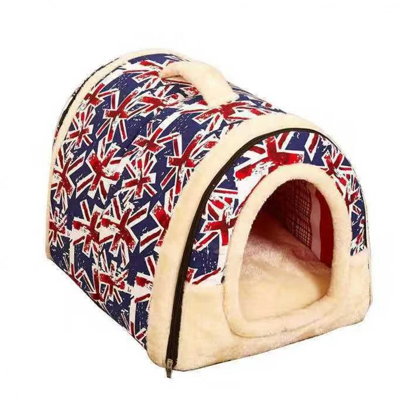Factory Direct Sales Kennel Removable and Washable Pet Bed Portable Cat Nest Dog Cage Dog Bed Autumn and Winter Handbag Pet Supp