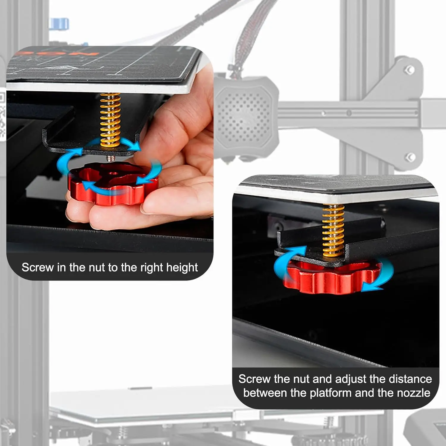 4 шт. комплекты гаек для выравнивания горячей кровати 3D-принтера запасные части
