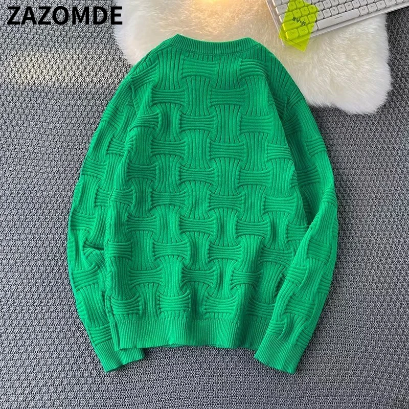 2022 Men's Knitted Pullover Casual Slim Fit Warm Sweater Autumn Winter Long Sleeve Round Neck Knitwear Tops Pullover Homme