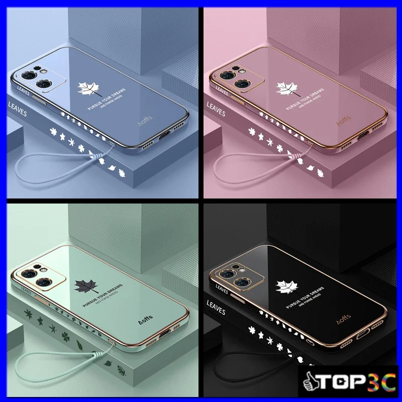 

For OPPO Reno 7 5G Reno7SE A74 A93 A94 A95 A16 Reno2 2F 2Z Reno4 4F Reno5 Reno5F Reno6 4G Straight Edge Maple Leaf Phone Case