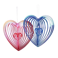 heart shaped bird repellent wind turn abs balcony garden decoration wind chimes for driving away orchard windmill