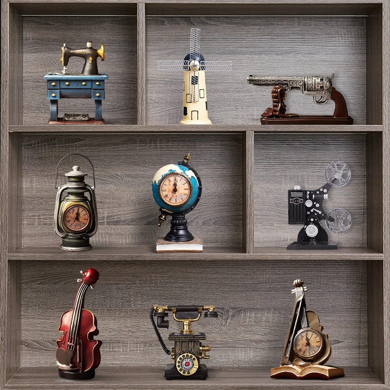 

Bookcase small ornaments American retro home decoration bar coffee shop bookshelf props accessories office wine cabinet statue