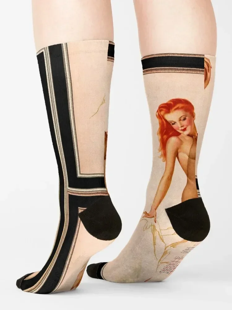 Мисс Лютий Варга Девушка 180. Календарь пин-ап от Alberto Vargas Pin-Up Girl Винтажные носки с