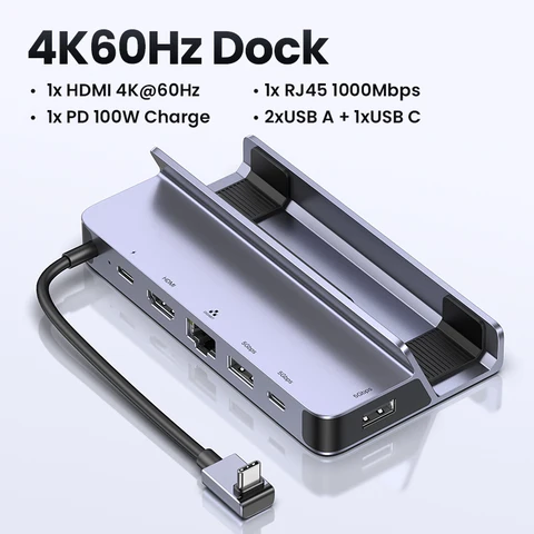 UGREEN USB C док-станция типа C к HDMI 4K60Hz RJ45 PD100W док-станция для паровой палубы переключатель для MacBook Pro Air PC USB 3,0 концентратор