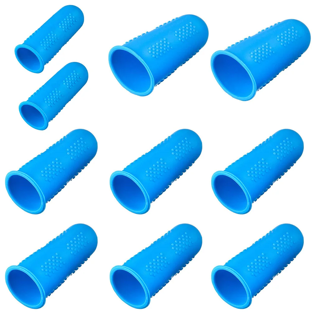 

10pcs Finger Cots Non-slip Silicone Thermal Insulation Finger Sleeves Finger Cots Finger Caps Fingertip Cover