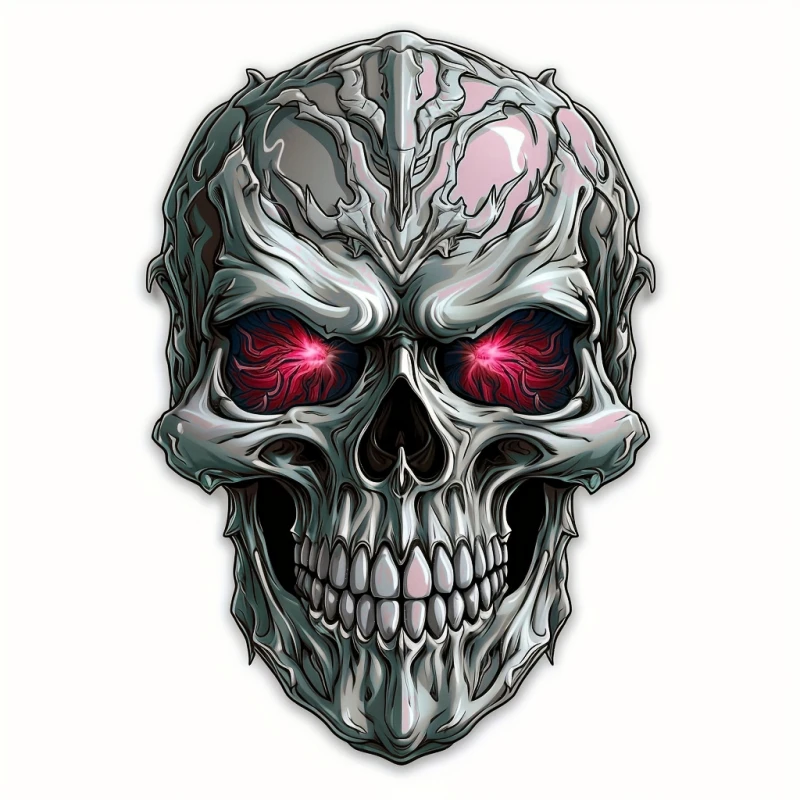 Наклейка в виде черепа, наклейка для украшения мотоцикла, Светоотражающая наклейка для автомобиля, украшение для беговой дорожки, наклейка в виде черепа, украшение для шлема