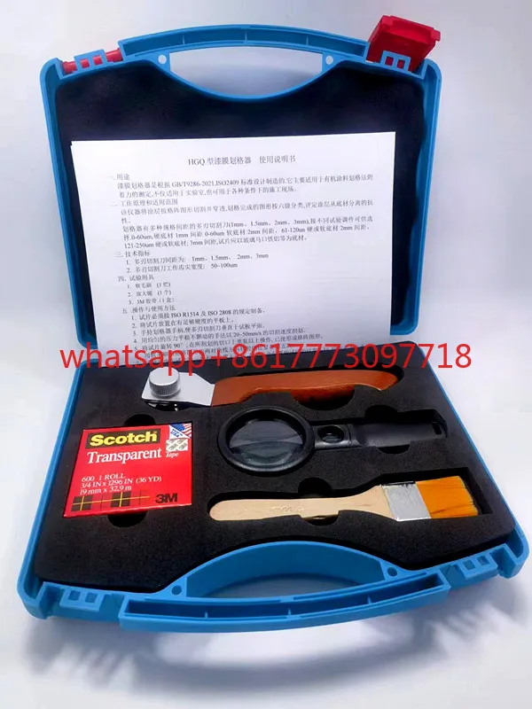 Фото HGQ многолопастная краска-пленка, скребок, сто сеток, нож, покрытие, тестер адгезии краски, детектор поверхности краски QFH №4