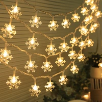 led garland snowflake string light battery light garland christmas decorations for home hanging christmas tree decor lights