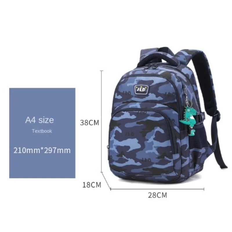 Camouflagprinted School Backpack Largecapacity Loadreducing Nylon Children Backpack Breathable Dirt-resistant Boy Backpack