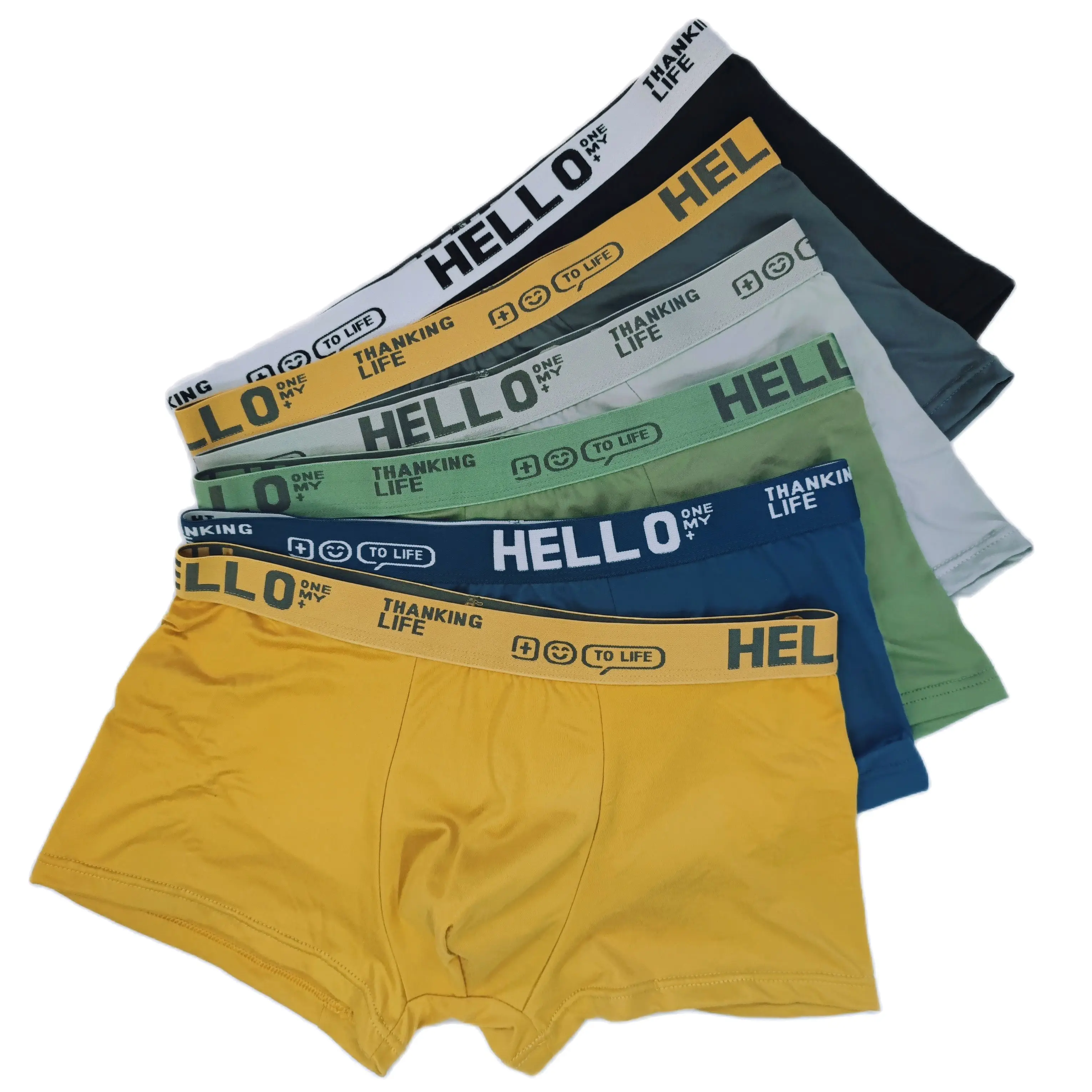 Men's Panties Underwear Antibacterial Briefs Boxer Shorts Pure Cotton Comfort Cuecas Teens Flat-Cut Boys Stretchy Underpants