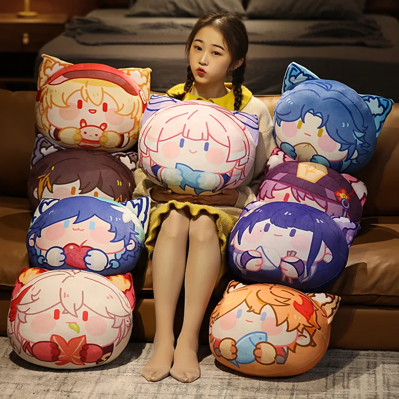 

Genshin Impact plush round pillow Zhong Li Mandrill Dadalia Wendy Kerry pendant doll doll doll gift plush pillow