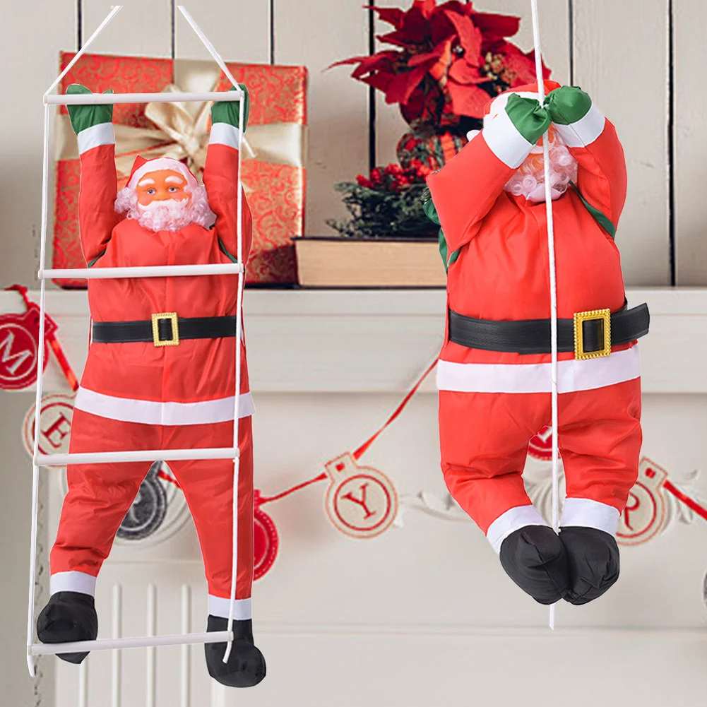 

Santa Hanging Ladder 60CM Claus Christmas Decorations Climbing Doll Rope Tree Ornament Outdoor Santa Claus Doll Pendant