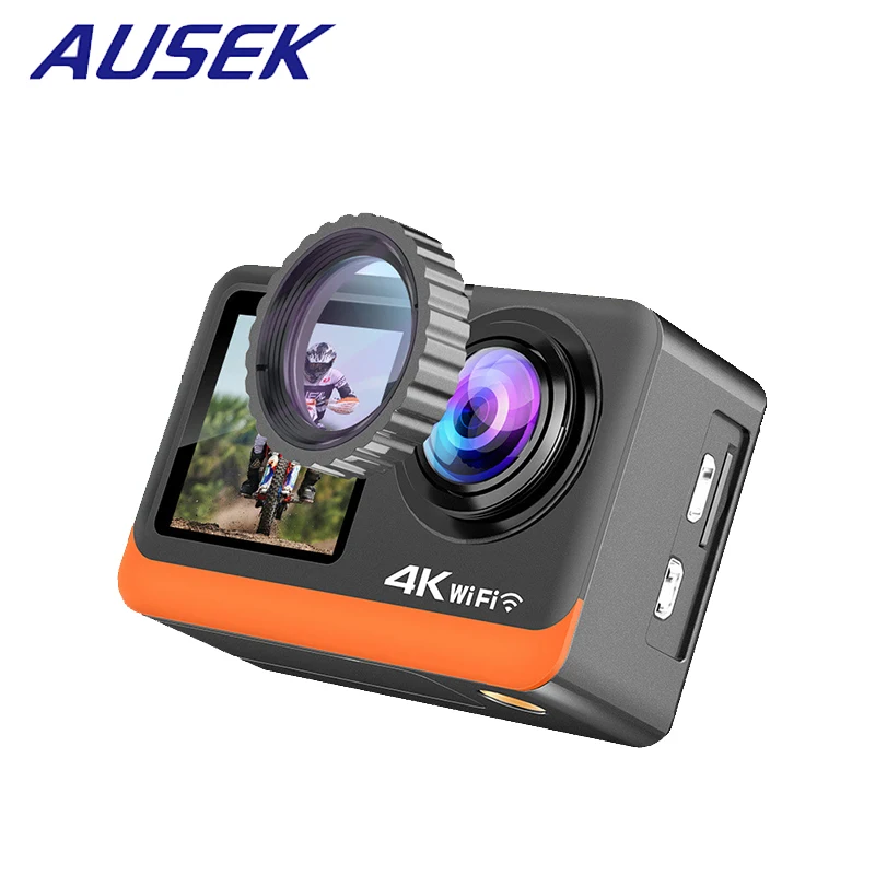 

AUSEK 4K 30FPS 8Mp Ultra Wifi Camera Inside Camara De Accion Deportiva 4K Black Auto Tracking Video Camera for Sports AT-Q80R